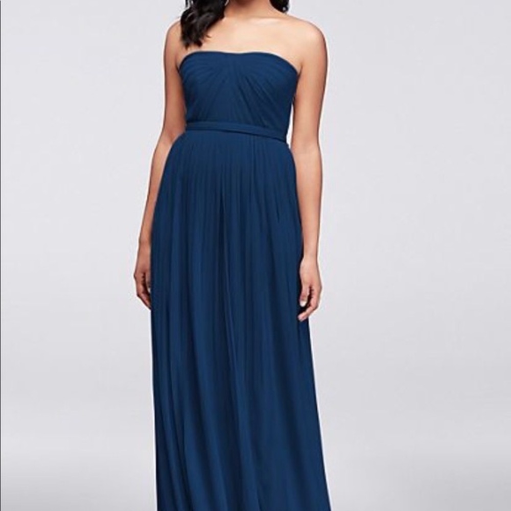 David’s Bridal Never Worn Size 4 Navy Bridesmaid Dress